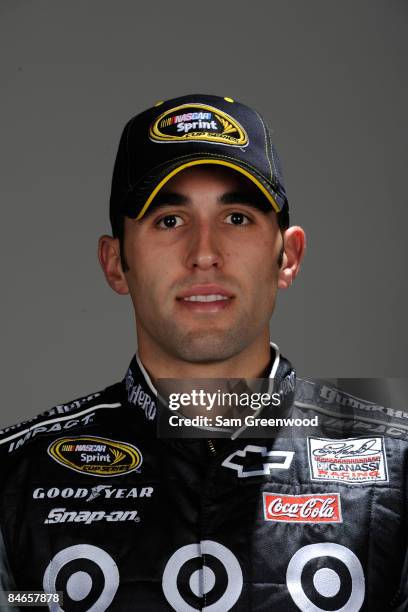 Aric Almirola, driver of the Chevrolet, poses during NASCAR media day at Daytona International Speedway on February 5, 2009 in Daytona, Florida.