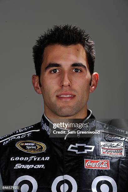 Aric Almirola, driver of the Chevrolet, poses during NASCAR media day at Daytona International Speedway on February 5, 2009 in Daytona, Florida.