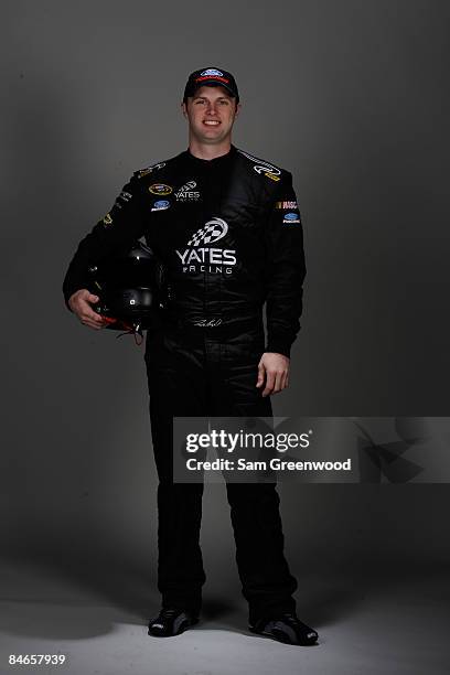 Aric Almirola, driver of the Chevrolet, poses during NASCAR media day at Daytona International Speedway on February 5, 2009 in Daytona, Florida.