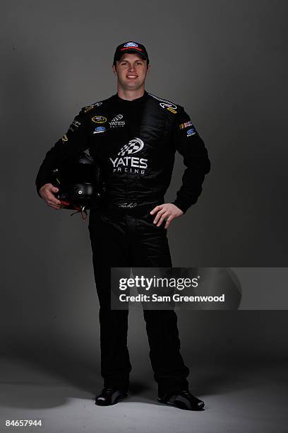 Aric Almirola, driver of the Chevrolet, poses during NASCAR media day at Daytona International Speedway on February 5, 2009 in Daytona, Florida.