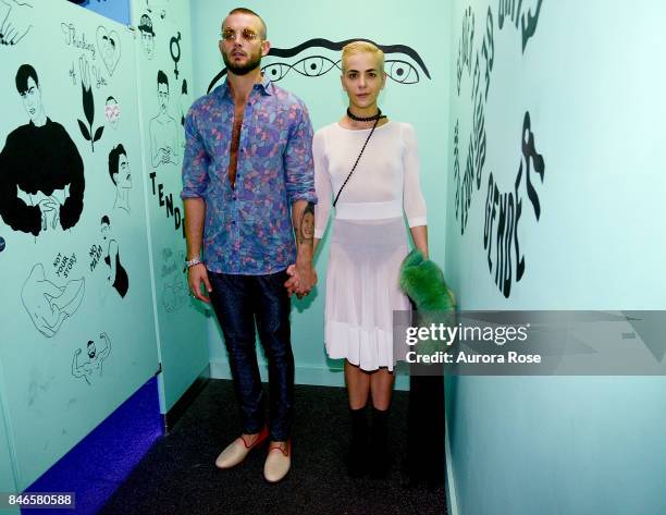 Nico Tortorella and Bethany Meyers attend Refinery29's "29Rooms: Turn It Into Art" at 106 Wythe Ave on September 7, 2017 in New York City.