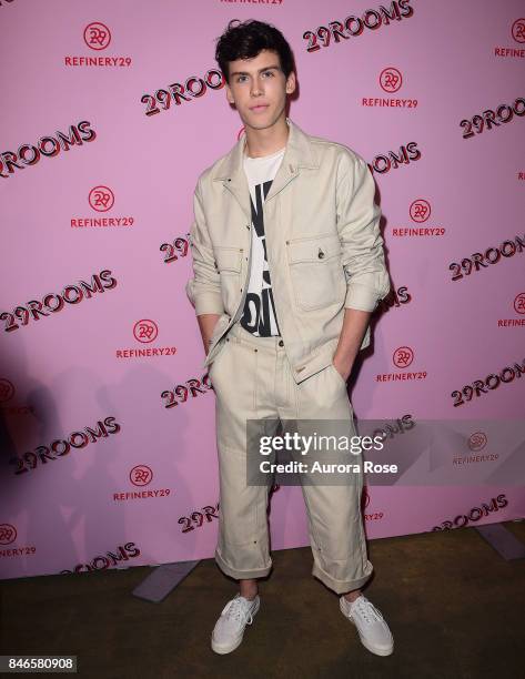 Aidan Alexander attends Refinery29's "29Rooms: Turn It Into Art" at 106 Wythe Ave on September 7, 2017 in New York City.