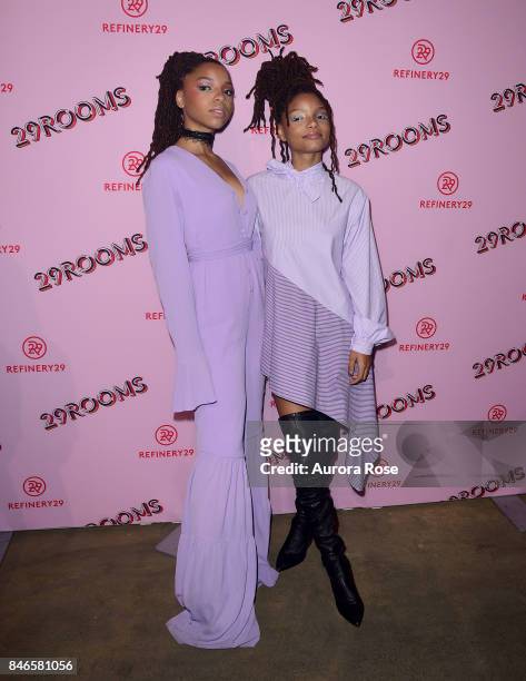 Chloe x Halle attend Refinery29's "29Rooms: Turn It Into Art" at 106 Wythe Ave on September 7, 2017 in New York City.