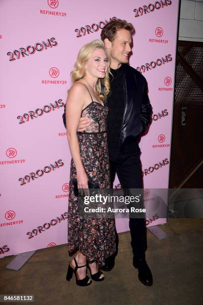 MacKenzie Mauzy and Sam Heughan attend Refinery29's "29Rooms: Turn It Into Art" at 106 Wythe Ave on September 7, 2017 in New York City.