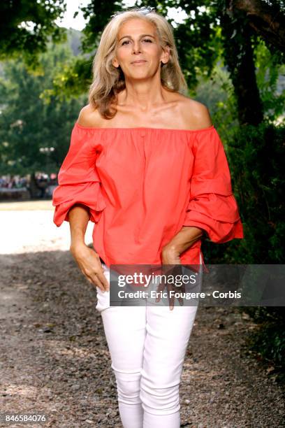 Journalist Anne Fulda poses during a portrait session in Paris, France on .