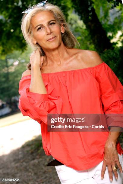 Journalist Anne Fulda poses during a portrait session in Paris, France on .