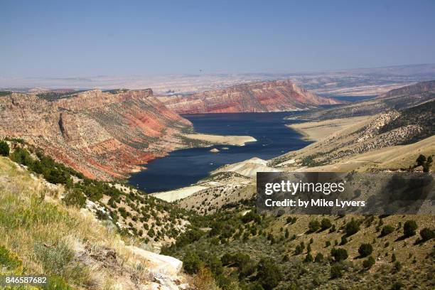 panorama of flaming gorge reservoir - flaming gorge reservoir stock pictures, royalty-free photos & images