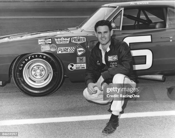 Al Unser Sr. Next to the Cotton Owens '68 Dodge Charger prior to the 1968 running of the Daytona 500.