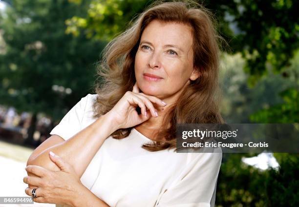 Valerie Trierweiler poses during a portrait session in Paris, France on .