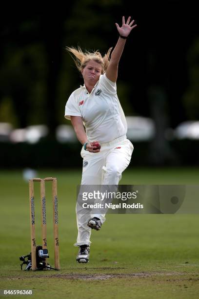 Gabrielle Dunnage of Team Joe during the Brut T20 Cricket match betweenTeam Jimmy and Team Joe at Worksop College on September 13, 2017 in Worksop,...