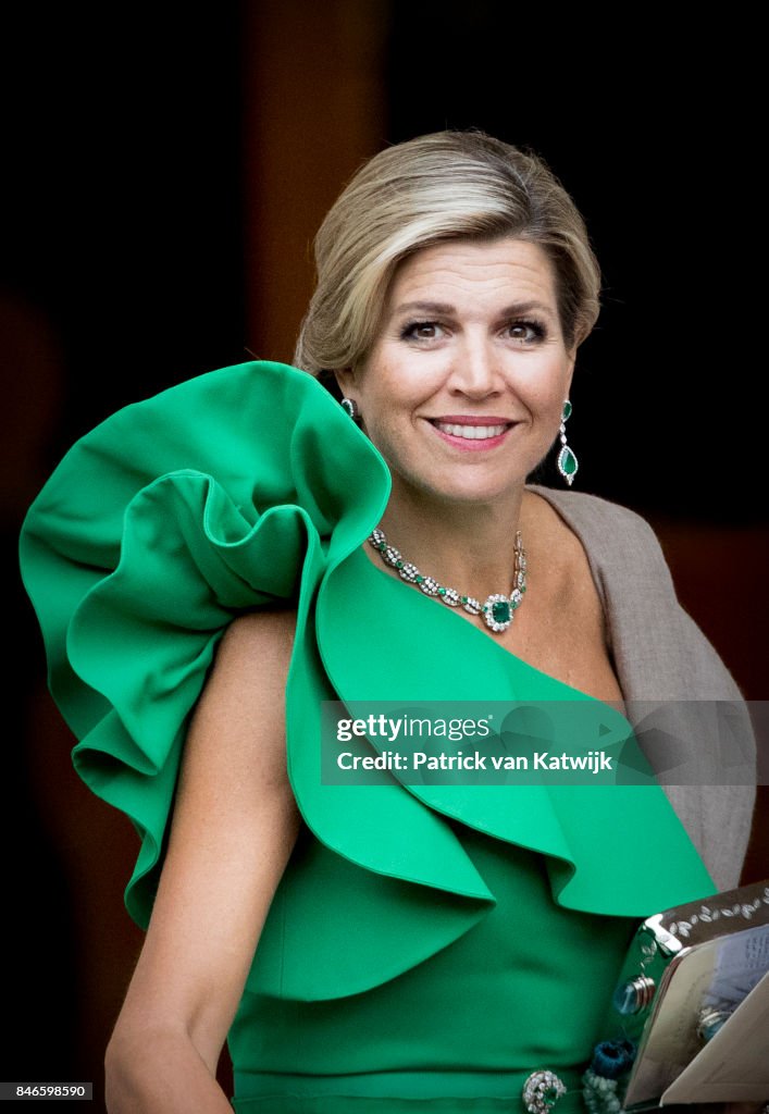 King Willem Alexander Of the Netherlands And Queen Maxima Attend TH Raad Van Sate Diner Gala At Noordeinde Palace