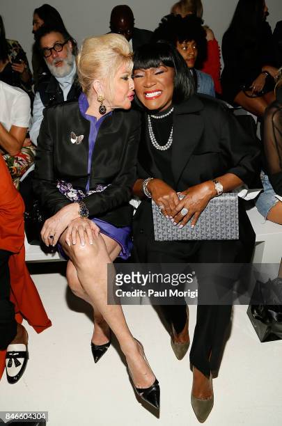 Ivana Trump and singer Patti LaBelle attend the Zang Toi fashion show during New York Fashion Week: The Shows at Gallery 3, Skylight Clarkson Sq on...