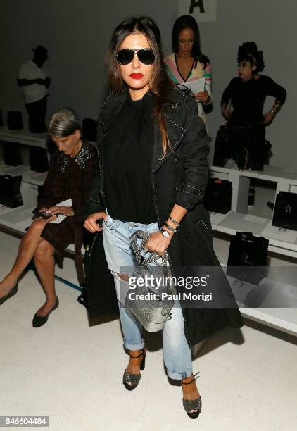Influencer Roxy Earle attends the Zang Toi fashion show during New York Fashion Week: The Shows at Gallery 3, Skylight Clarkson Sq on September 13,...