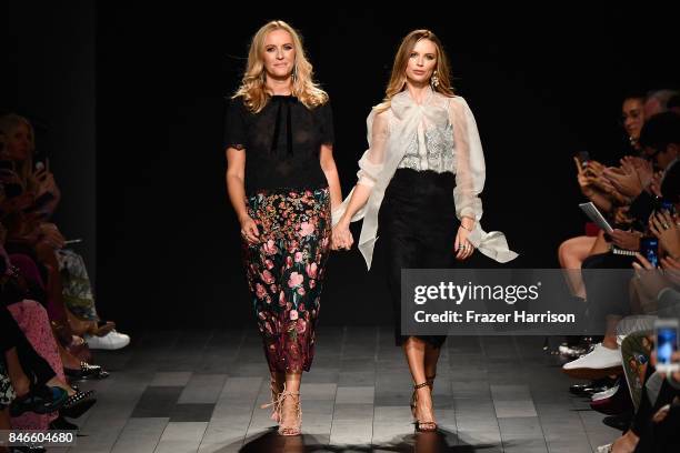 Keren Craig and Georgina Chapman walk the runway at the Marchesa fashion show during New York Fashion Week: The Shows at Gallery 1, Skylight Clarkson...