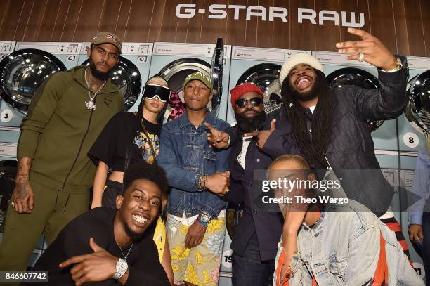 Dave East, India Graham, Desiigner, Pharrell Williams, Tariq Luqmaan Trotter, Jaden Smith, and D.R.A.M. Attend the Pharrell Williams And G-Star RAW...