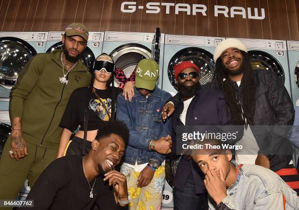 Dave East, India Graham, Desiigner, Pharrell Williams, Tariq Luqmaan Trotter, Jaden Smith, and D.R.A.M. Attend the Pharrell Williams And G-Star RAW...