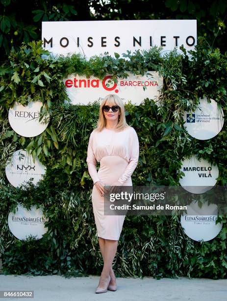 Maria Adanez attends a photocall at the Moises Nieto show during the Mercedes-Benz Fashion Week Madrid Spring/Summer 2018 on September 13, 2017 in...