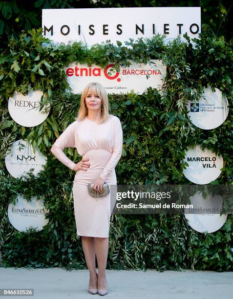 Maria Adanez attends a photocall at the Moises Nieto show during the Mercedes-Benz Fashion Week Madrid Spring/Summer 2018 on September 13, 2017 in...