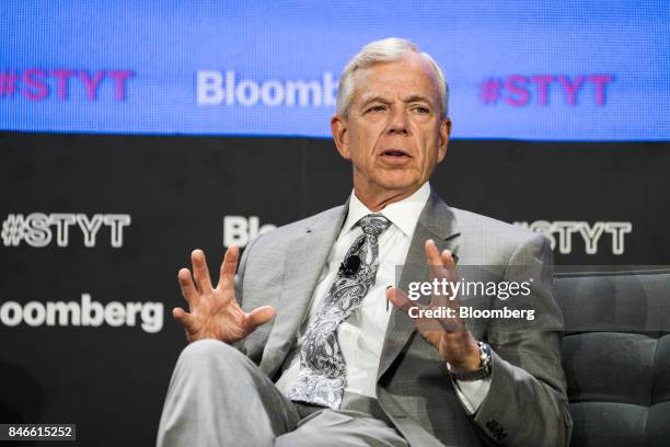 Lowell McAdam, chairman and chief executive officer of Verizon Communications Inc., speaks during a Bloomberg Technology event in New York, U.S., on...