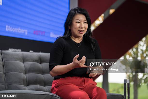 Shan-Lyn Ma, chief executive officer of Zola Inc., speaks during a Bloomberg Technology event in New York, U.S., on Wednesday, Sept. 13, 2017. The...