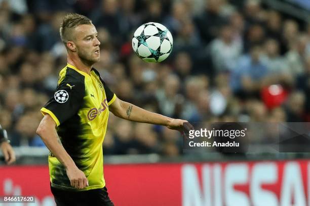 Andrey Yarmolenko of Dortmund in action during the UEFA Champions League group H match between Tottenham Hotspur and Borussia Dortmund at...