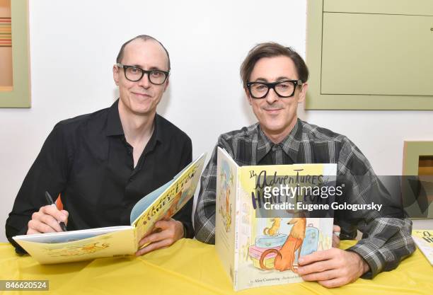Grant Shaffer and Alan Cumming attend the Mamarazzi Launch Of Alan Cumming's New Book "The Adventures Of Honey & Leon" at Appleseeds on September 13,...