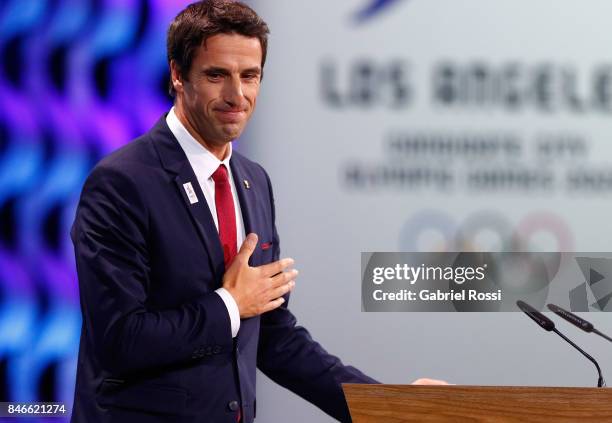 Paris 2024 Bid Co-Chair and 3-time Olympic Champion Tony Estanguet during the 131th IOC Session - 2024 & 2028 Olympics Hosts Announcement at Lima...