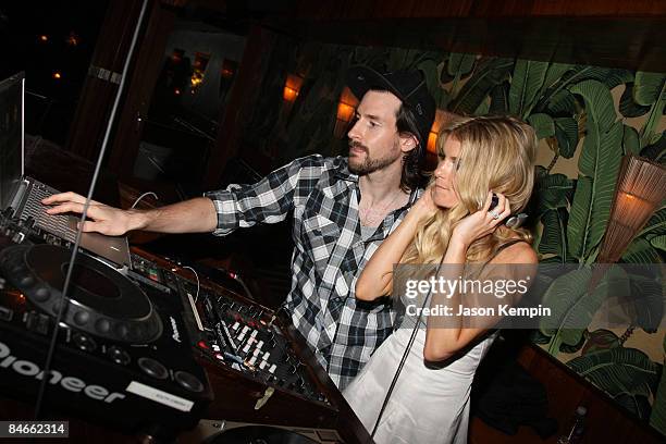 Ross 1 and model Marisa Miller attend an Evening Celebrating Vans by Marisa Miller at The Cabanas at the Maritime Hotel on July 16, 2008 in New York...
