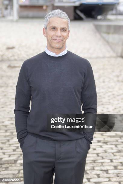 Actor Sami Bouajila attends "Souviens Toi" Photocall during the 19th Festival of TV Fiction on September 13, 2017 in La Rochelle, France.