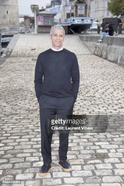 Actor Sami Bouajila attends "Souviens Toi" Photocall during the 19th Festival of TV Fiction on September 13, 2017 in La Rochelle, France.