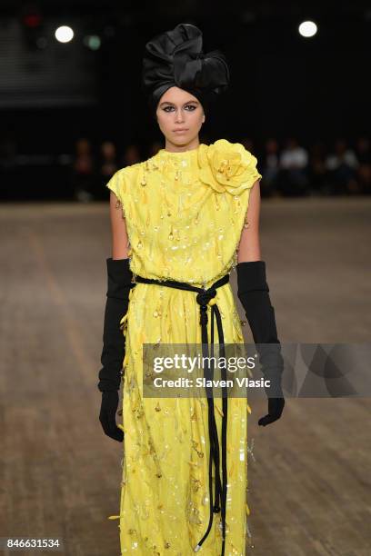 Kaia Gerber walks the runway for Marc Jacobs SS18 fashion show during New York Fashion Week at Park Avenue Armory on September 13, 2017 in New York...