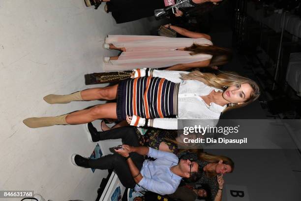 Ann-Kathrin Brommel attends the Marcel Ostertag fashion show during New York Fashion Week: The Shows at Gallery 3, Skylight Clarkson Sq on September...