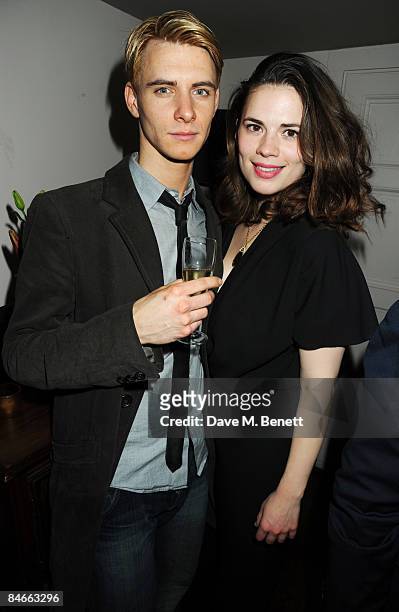 Harry Lloyd and Hayley Atwell attend the afterparty following the press night of 'A View From The Bridge', at Ruby Blue on February 5, 2009 in...
