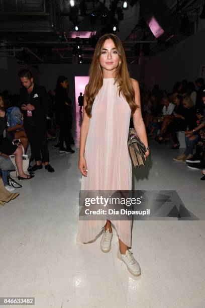 Sofia Tsakiridou attends the Marcel Ostertag fashion show during New York Fashion Week: The Shows at Gallery 3, Skylight Clarkson Sq on September 13,...