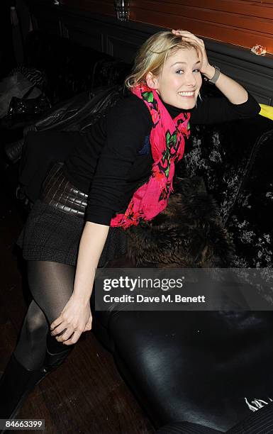 Rosamund Pike attends the afterparty following the press night of 'A View From The Bridge', at Ruby Blue on February 5, 2009 in London, England.