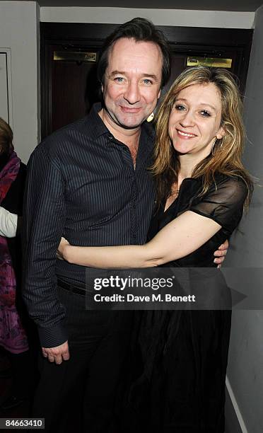 Neil Pearson and Sonia Friedman attend the afterparty following the press night of 'A View From The Bridge', at Ruby Blue on February 5, 2009 in...