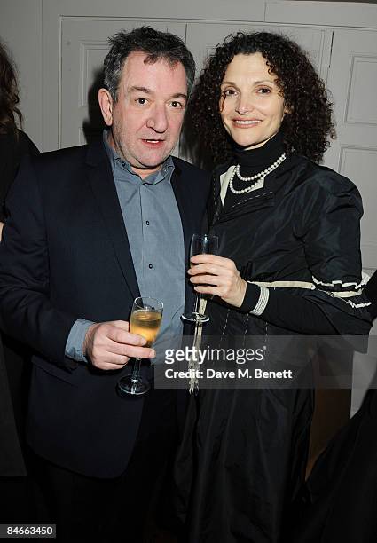 Ken Stott and Mary Elizabeth Mastrantonio attend the afterparty following the press night of 'A View From The Bridge', at Ruby Blue on February 5,...