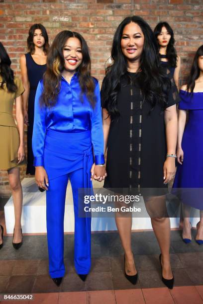 Ming Lee Simmons and designer Kimora Lee Simmons pose at the Kimora Lee Simmons Presentation during New York Fashion Week at The Bowery Hotel on...