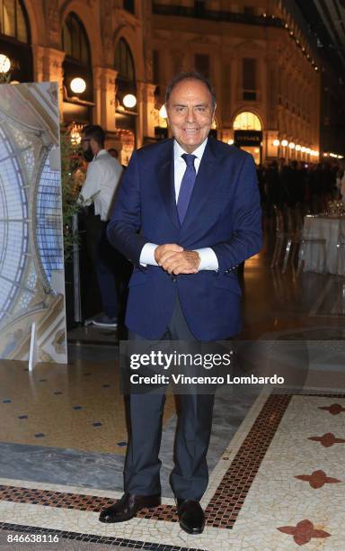 Bruno Vespa attends charity dinner for Galleria Vittorio Emanuele 150th Anniversary on September 13, 2017 in Milan, Italy.