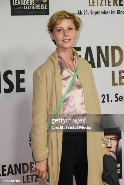 Actress Katharina Schlothauer attends the 'Leanders Letzte Reise' Premiere at Kino in der Kulturbrauerei on September 13, 2017 in Berlin, Germany.