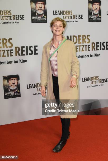 Actress Katharina Schlothauer attends the 'Leanders Letzte Reise' Premiere at Kino in der Kulturbrauerei on September 13, 2017 in Berlin, Germany.