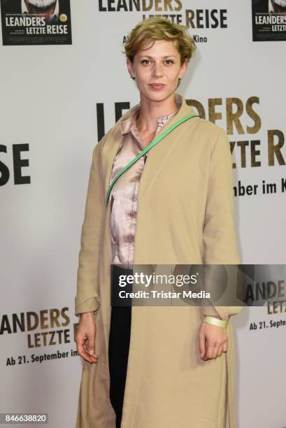 Actress Katharina Schlothauer attends the 'Leanders Letzte Reise' Premiere at Kino in der Kulturbrauerei on September 13, 2017 in Berlin, Germany.