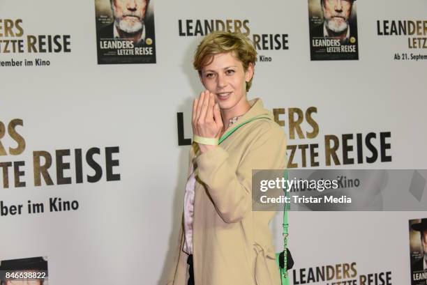 Actress Katharina Schlothauer attends the 'Leanders Letzte Reise' Premiere at Kino in der Kulturbrauerei on September 13, 2017 in Berlin, Germany.