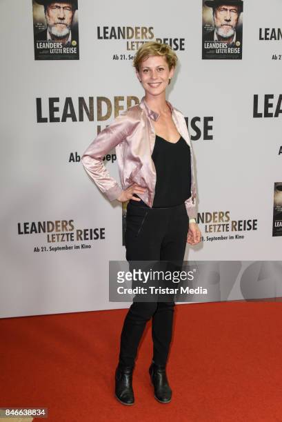 Actress Katharina Schlothauer attends the 'Leanders Letzte Reise' Premiere at Kino in der Kulturbrauerei on September 13, 2017 in Berlin, Germany.