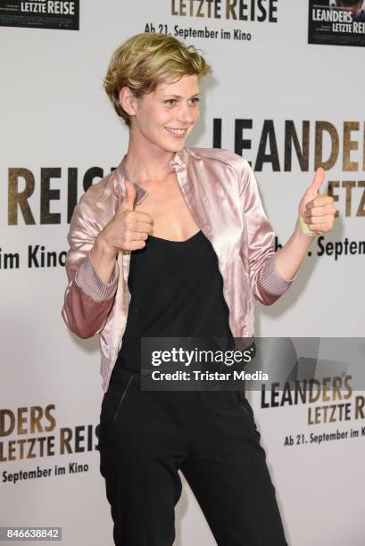 Actress Katharina Schlothauer attends the 'Leanders Letzte Reise' Premiere at Kino in der Kulturbrauerei on September 13, 2017 in Berlin, Germany.