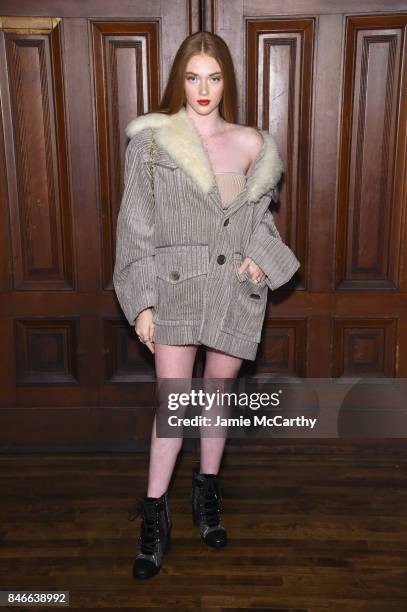 Larsen Thompson attends Marc Jacobs SS18 fashion show during New York Fashion Week at Park Avenue Armory on September 13, 2017 in New York City.