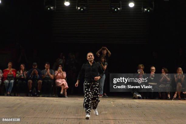 Designer Marc Jacobs walks the runway for Marc Jacobs SS18 fashion show during New York Fashion Week at Park Avenue Armory on September 13, 2017 in...