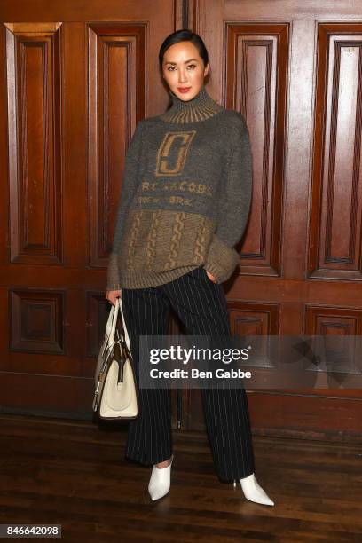 Chriselle Lim attends the Marc Jacobs Fashion Show during New York Fashion Week at Park Avenue Armory on September 13, 2017 in New York City.