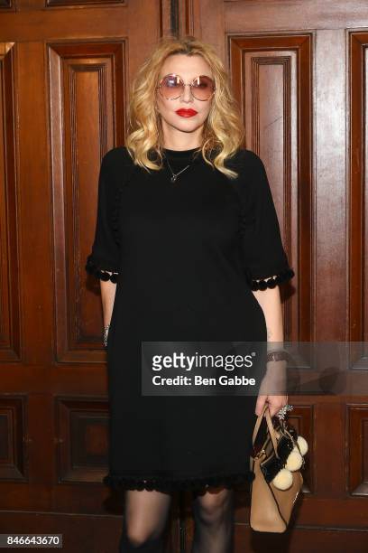 Singer-songwriter Courtney Love attends the Marc Jacobs Fashion Show during New York Fashion Week at Park Avenue Armory on September 13, 2017 in New...