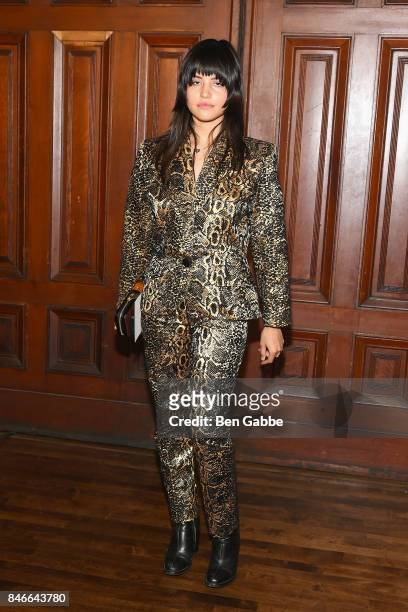 Model Gabbriette Bechtel attends the Marc Jacobs Fashion Show during New York Fashion Week at Park Avenue Armory on September 13, 2017 in New York...